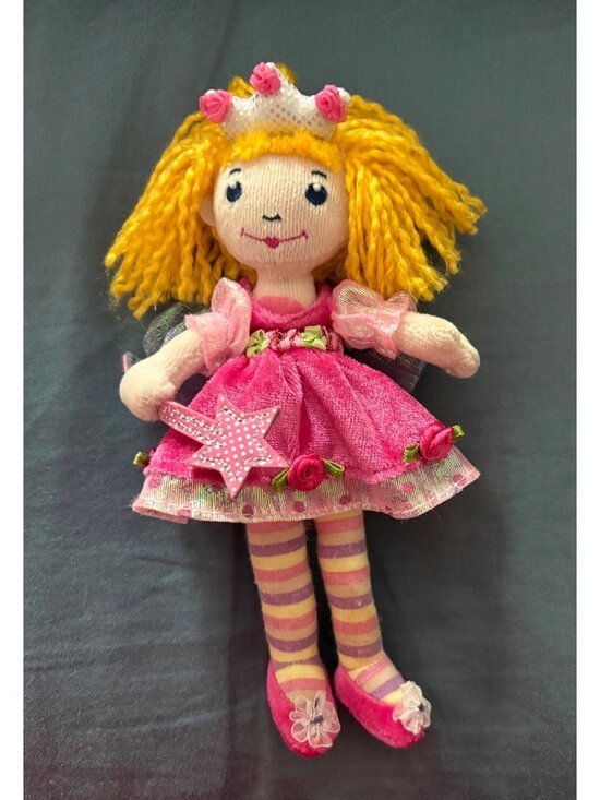 Spiegelburg International Other - Princess Lillifee Fairy Doll Pink Dress Star Wand Crown Yellow Yarn Hair Wings